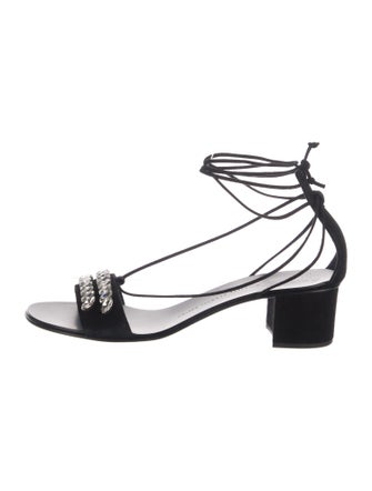 Giuseppe Zanotti Suede Crystal Embellishments Sandals