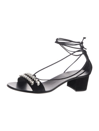 Giuseppe Zanotti Suede Crystal Embellishments Sandals