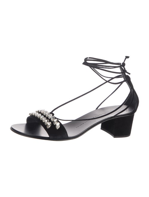 Giuseppe Zanotti Suede Crystal Embellishments Sandals