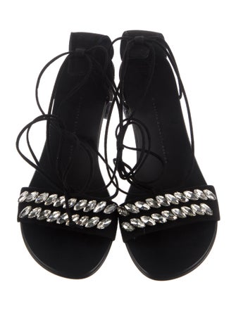 Giuseppe Zanotti Suede Crystal Embellishments Sandals