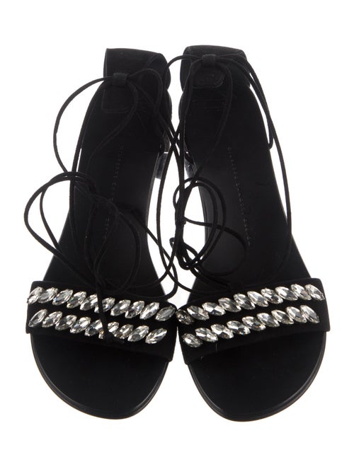 Giuseppe Zanotti Suede Crystal Embellishments Sandals