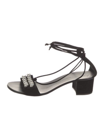 Giuseppe Zanotti Suede Crystal Embellishments Sandals