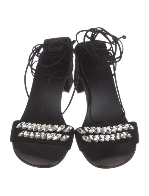 Giuseppe Zanotti Suede Crystal Embellishments Sandals