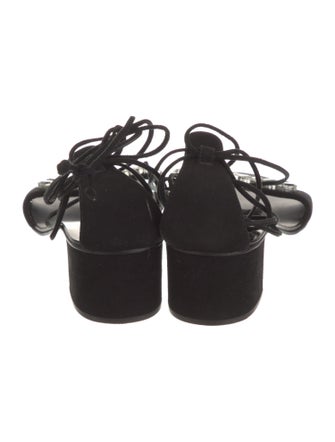 Giuseppe Zanotti Suede Crystal Embellishments Sandals