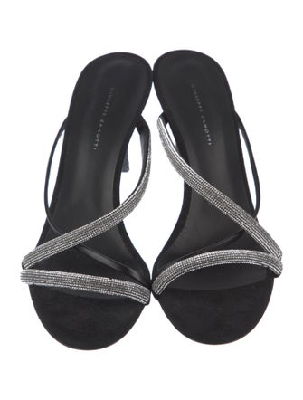 Giuseppe Zanotti Leather Crystal Embellishments Slides