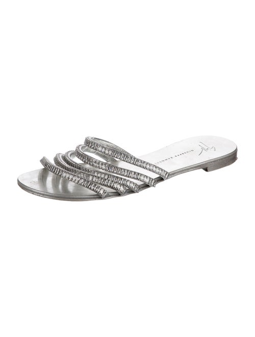 Giuseppe Zanotti Leather Crystal Embellishments Slides