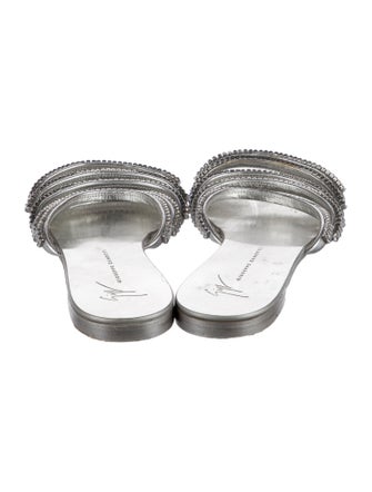 Giuseppe Zanotti Leather Crystal Embellishments Slides