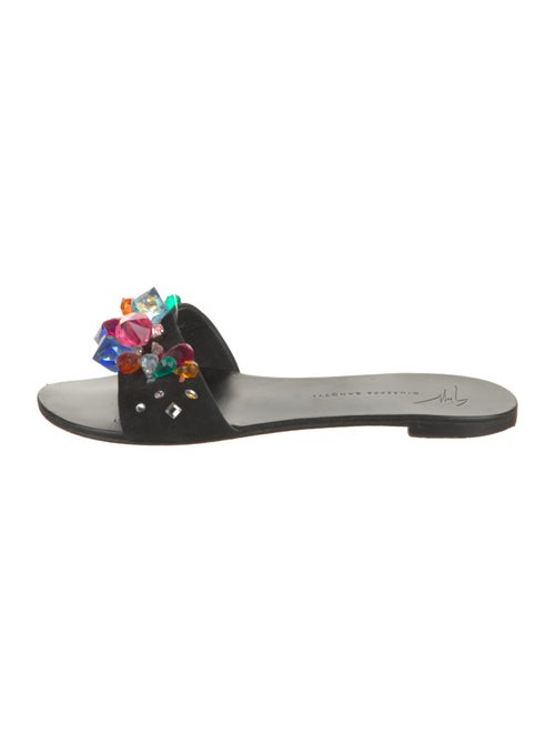 Giuseppe Zanotti Suede Crystal Embellishments Slides