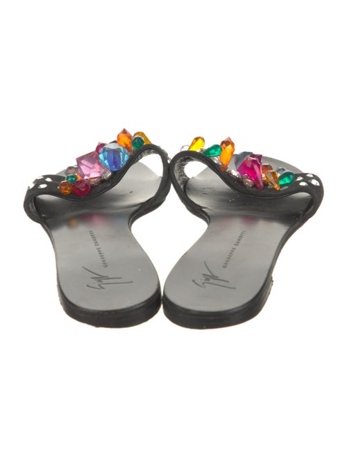 Giuseppe Zanotti Suede Crystal Embellishments Slides
