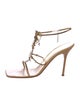 Giuseppe Zanotti Leather Chain-Link Accents T-Strap Sandals