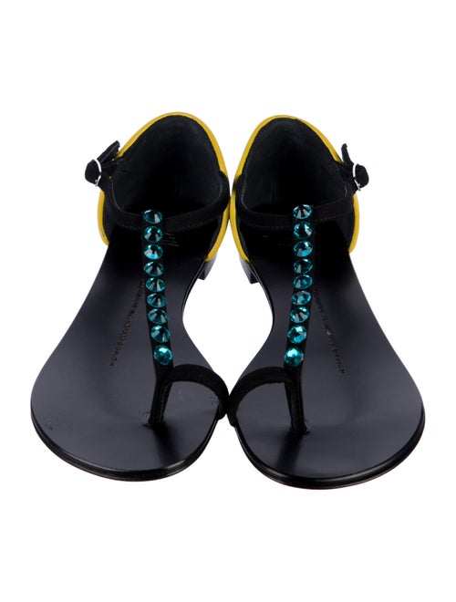 Giuseppe Zanotti Leather Animal Print T-Strap Sandals