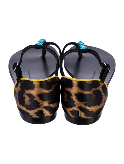 Giuseppe Zanotti Leather Animal Print T-Strap Sandals