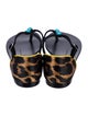 Giuseppe Zanotti Leather Animal Print T-Strap Sandals