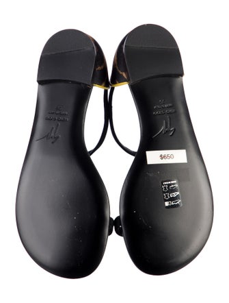 Giuseppe Zanotti Leather Animal Print T-Strap Sandals