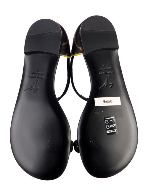 Giuseppe Zanotti Leather Animal Print T-Strap Sandals