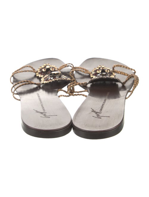 Giuseppe Zanotti Leather Crystal Embellishments Slides