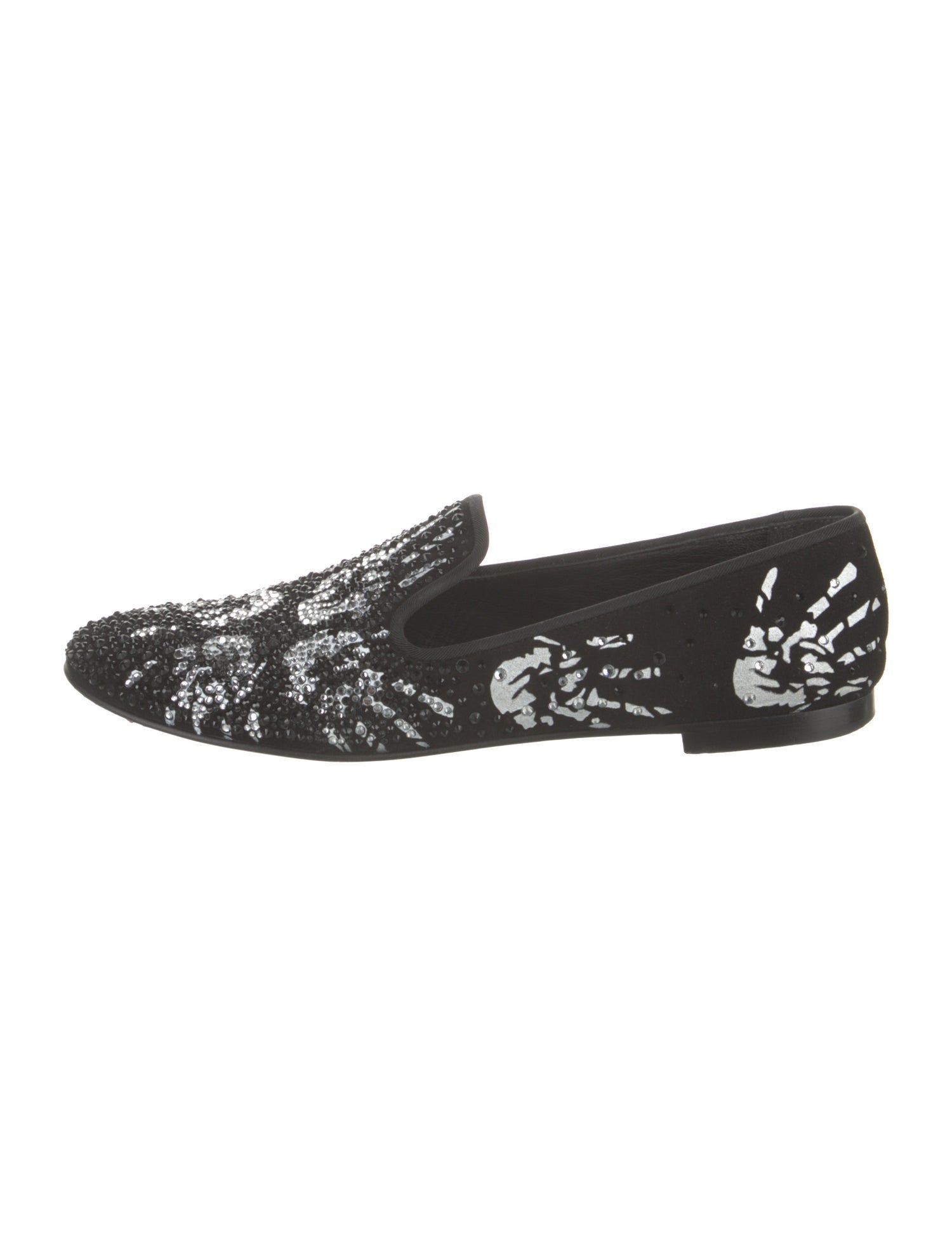 Giuseppe Zanotti Suede Floral Print Loafers