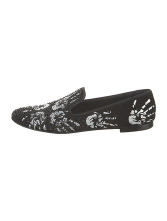 Giuseppe Zanotti Suede Floral Print Loafers