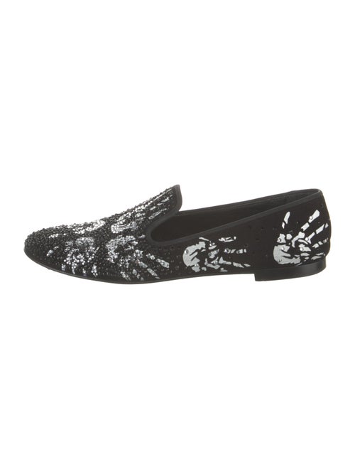 Giuseppe Zanotti Suede Floral Print Loafers