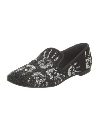 Giuseppe Zanotti Suede Floral Print Loafers