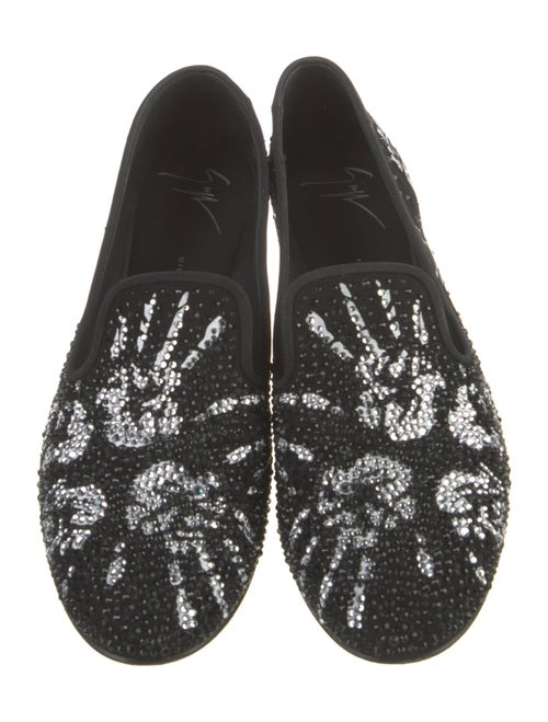 Giuseppe Zanotti Suede Floral Print Loafers