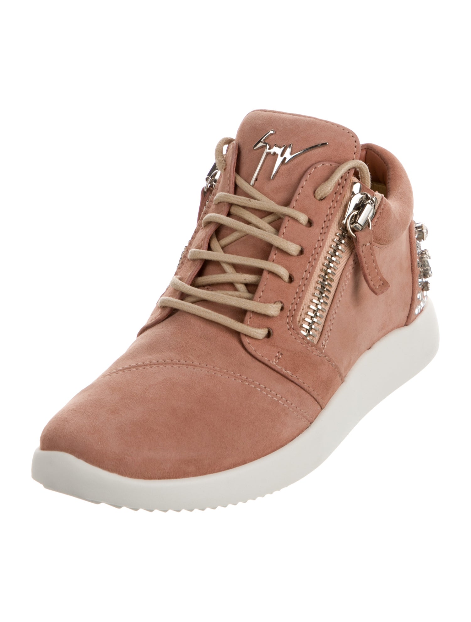 Giuseppe Zanotti Suede Crystal Embellishments Sneakers