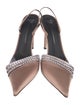 Giuseppe Zanotti Satin Crystal Embellishments Slingback Pumps
