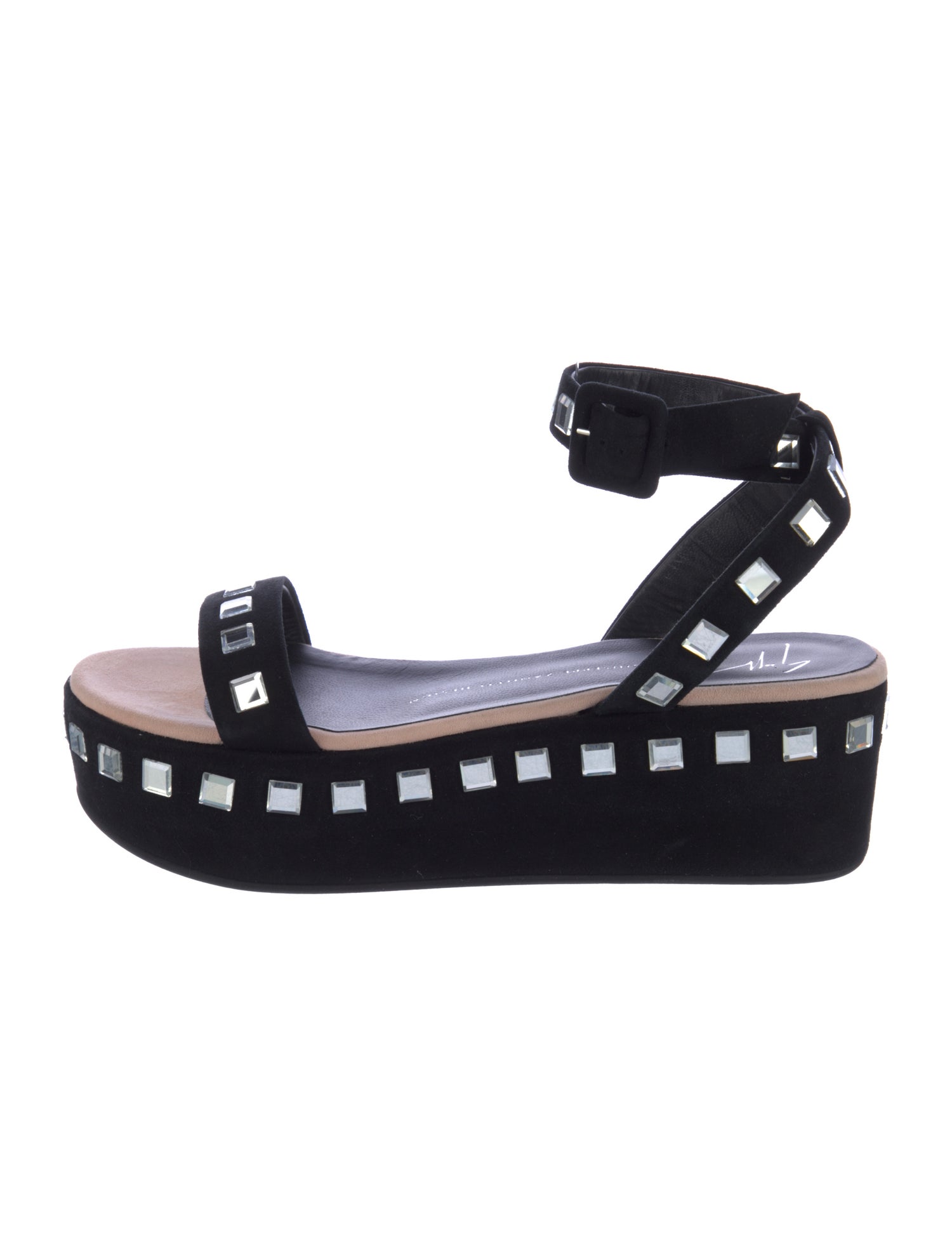 Giuseppe Zanotti Suede Crystal Embellishments Sandals