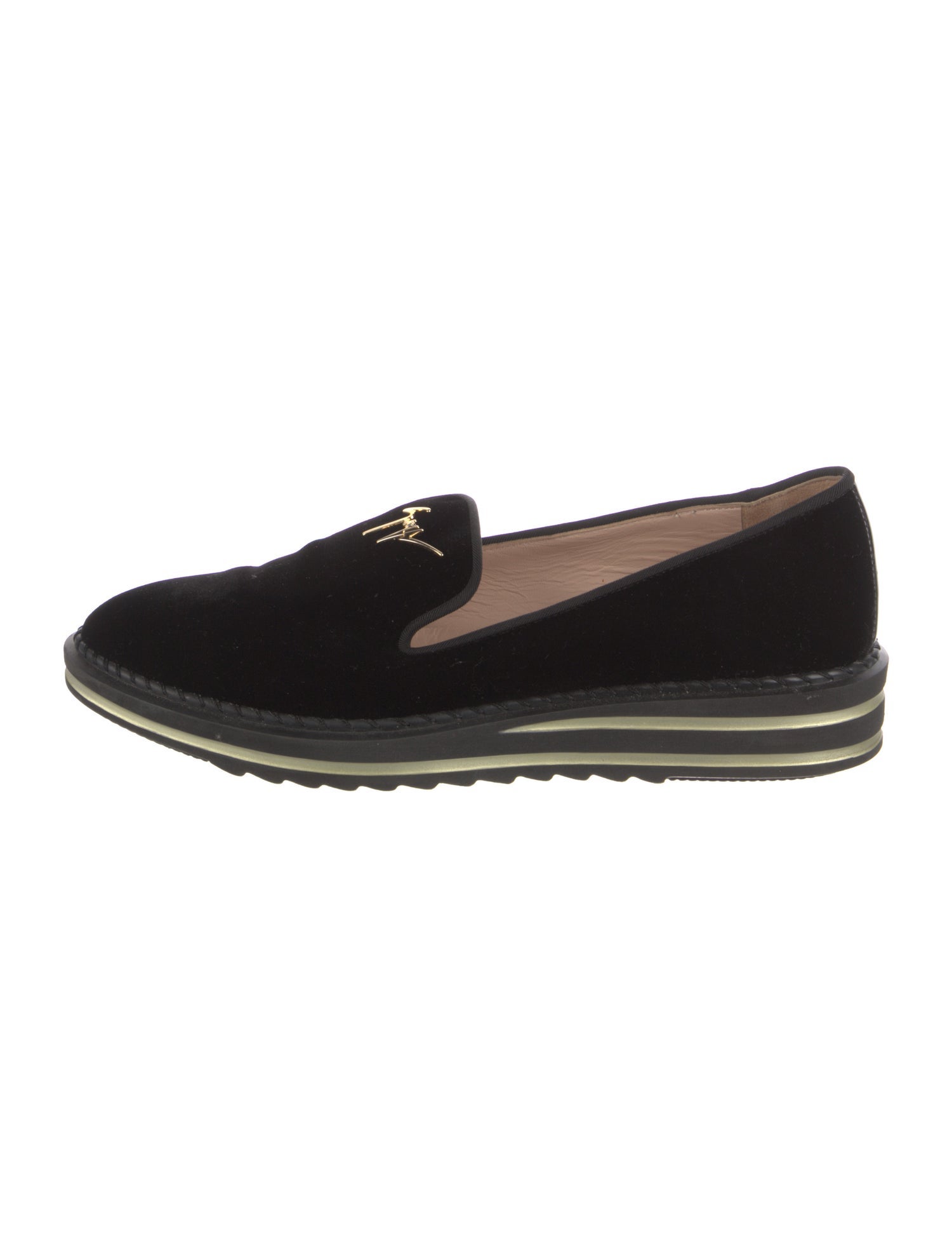 Giuseppe Zanotti Velvet Grosgrain Trim Loafers