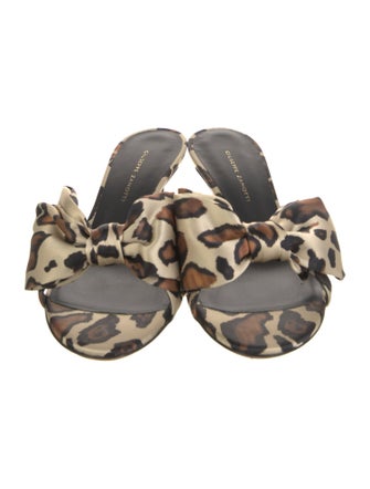Giuseppe Zanotti Satin Animal Print Slides
