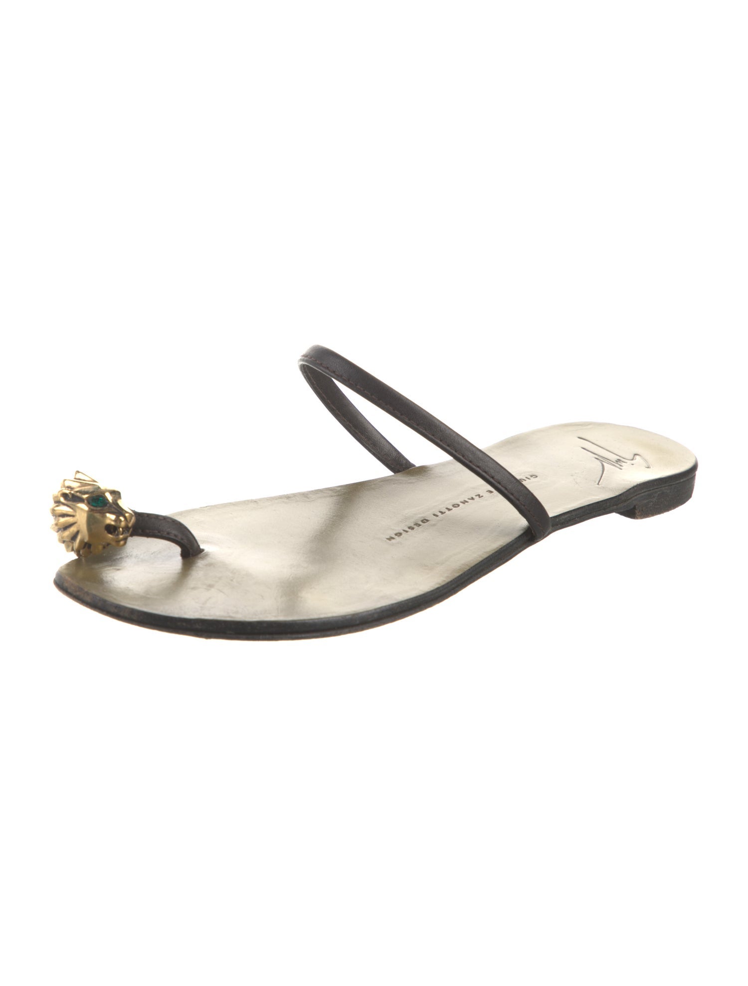 Giuseppe Zanotti Leather Crystal Embellishments Slides