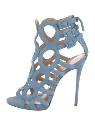 Giuseppe Zanotti Suede Cutout Accent Gladiator Sandals