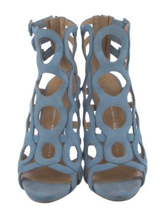 Giuseppe Zanotti Suede Cutout Accent Gladiator Sandals