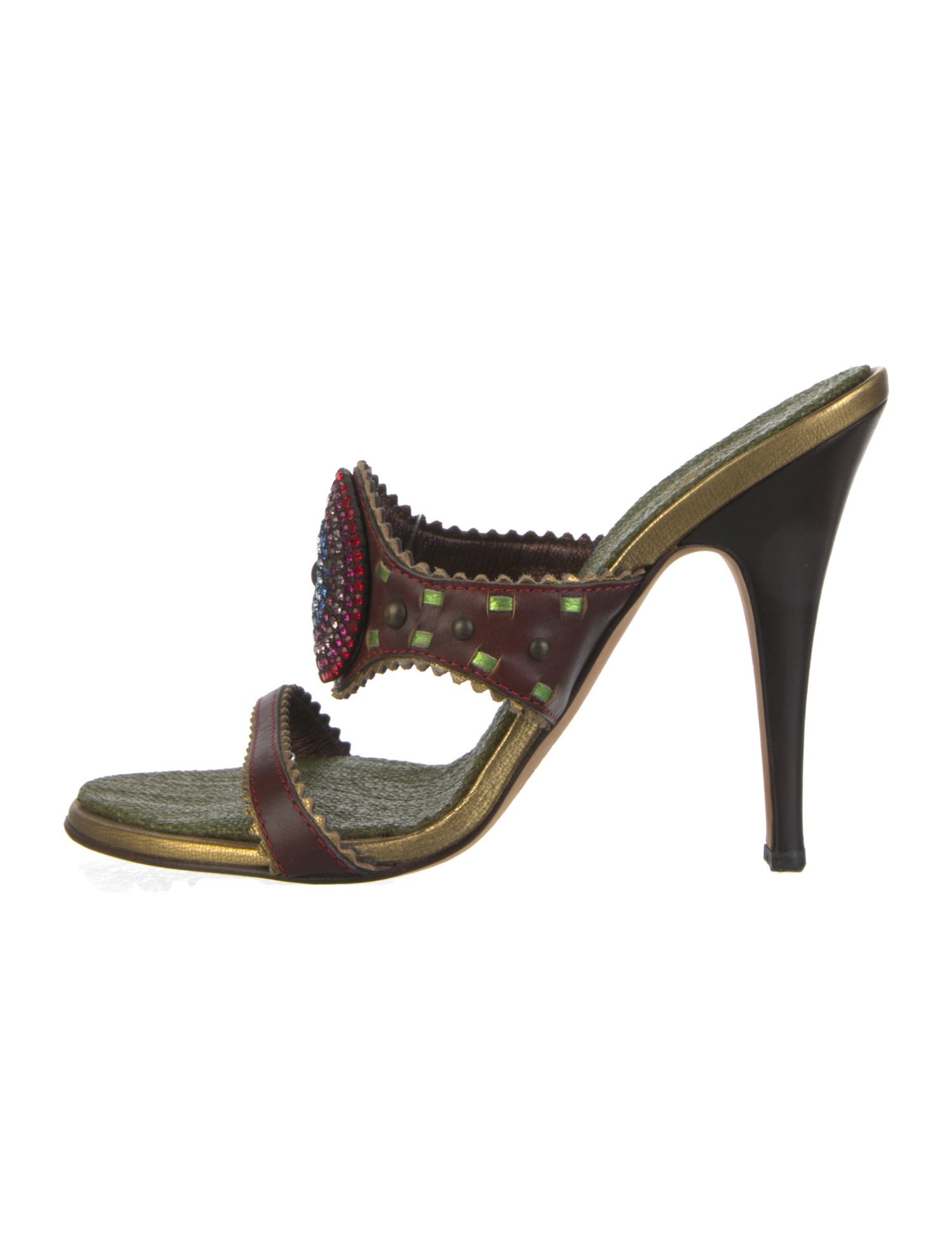 Giuseppe Zanotti Leather Crystal Embellishments Sandals