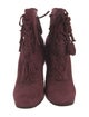 Giuseppe Zanotti Suede Fringe Trim Accent Lace-Up Boots