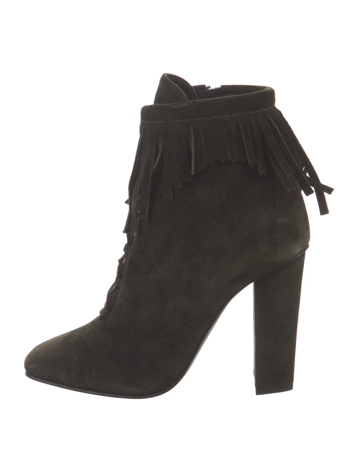 Giuseppe Zanotti Suede Tassel Accents Lace-Up Boots