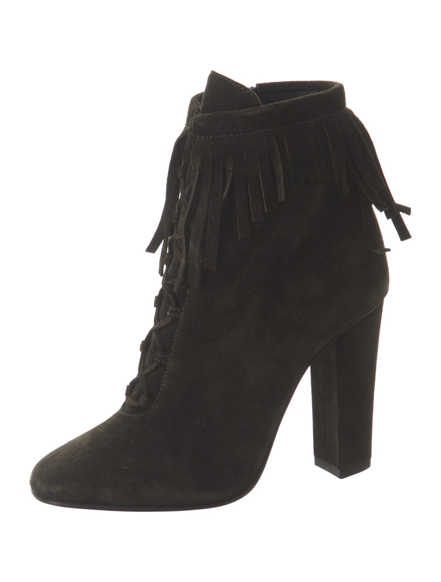 Giuseppe Zanotti Suede Tassel Accents Lace-Up Boots