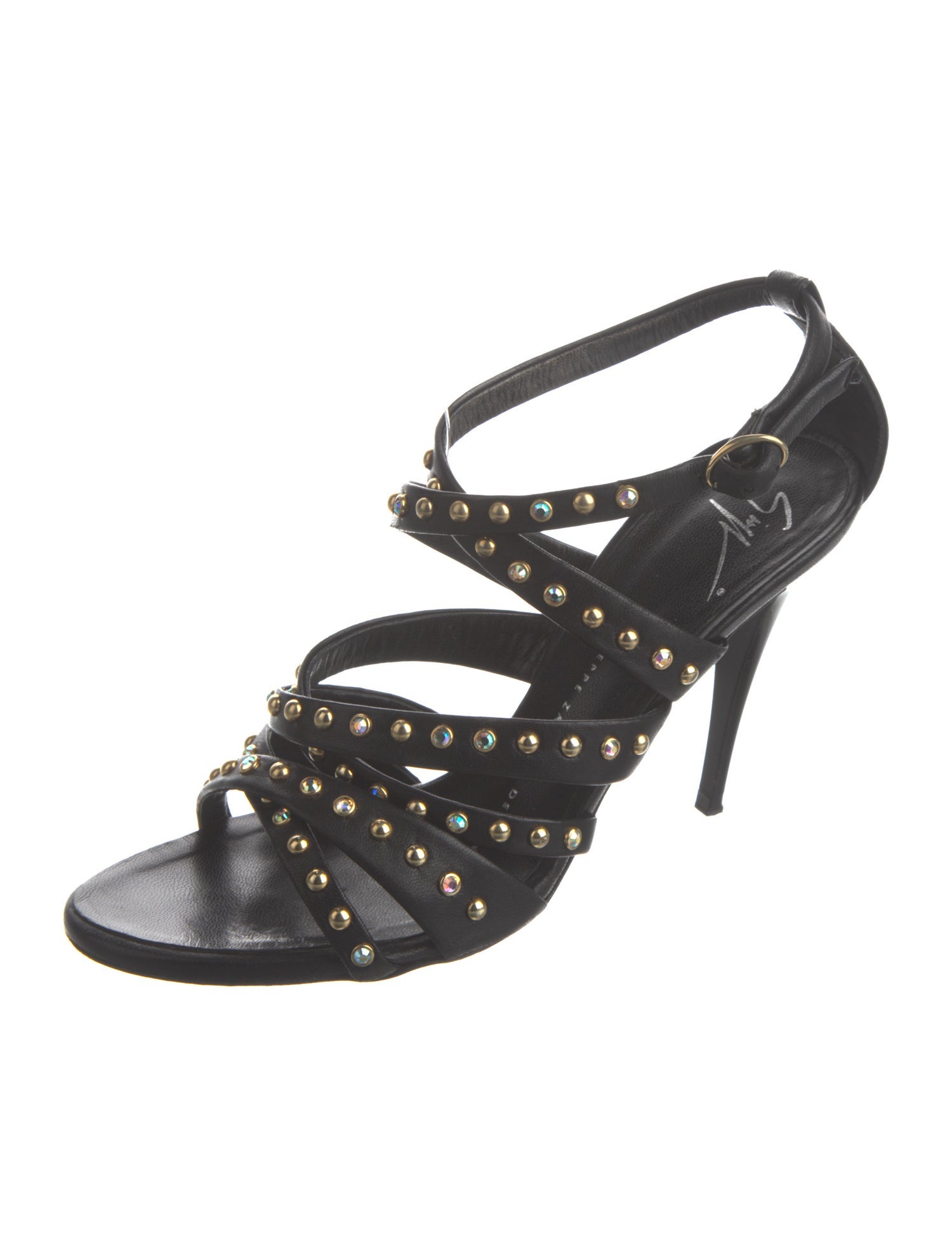 Giuseppe Zanotti Leather Studded Accents Sandals