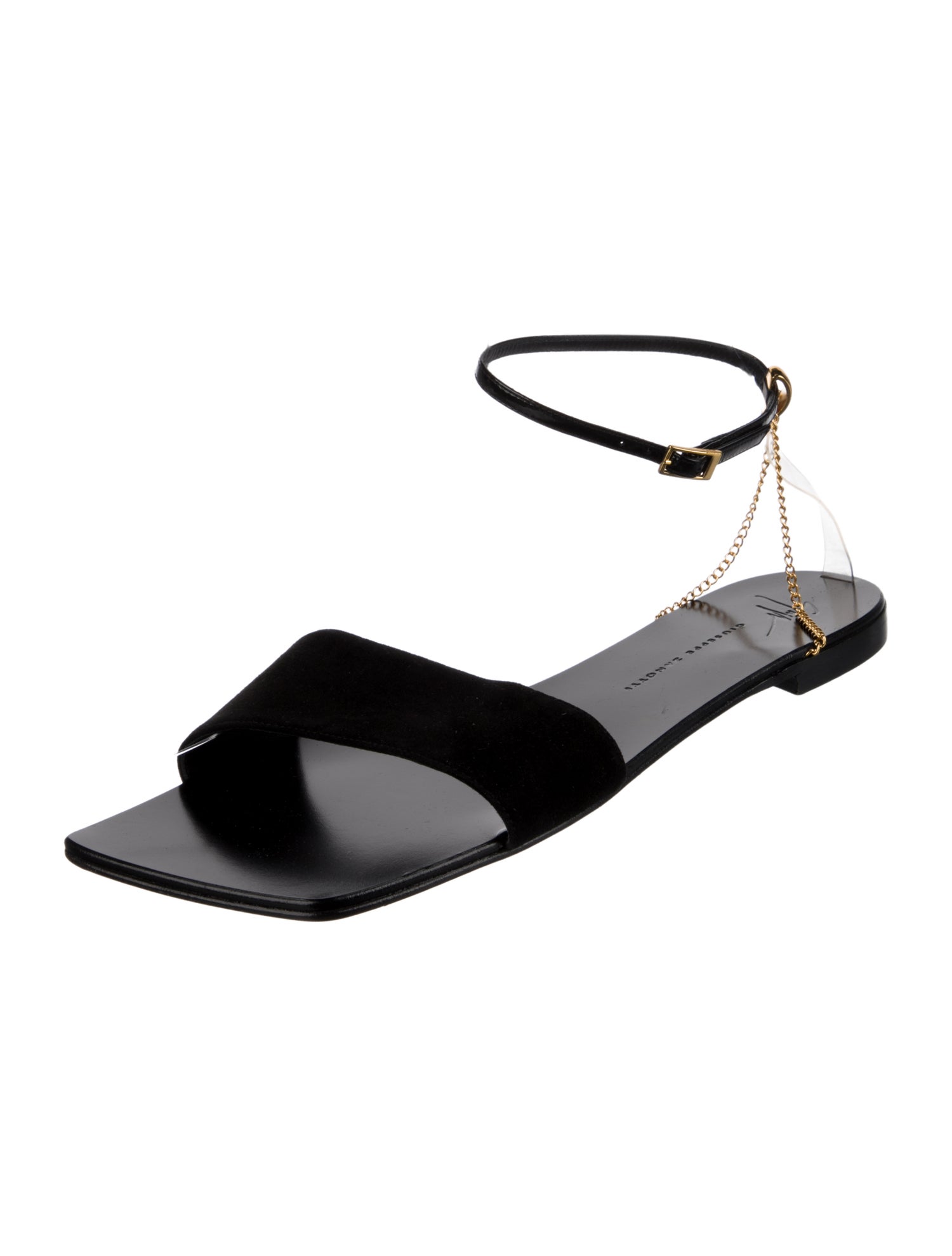 Giuseppe Zanotti Suede Chain-Link Accents Sandals