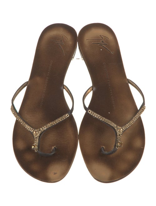 Giuseppe Zanotti Leather Crystal Embellishments Slides