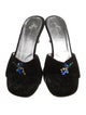 Giuseppe Zanotti Velvet Crystal Embellishments Slides