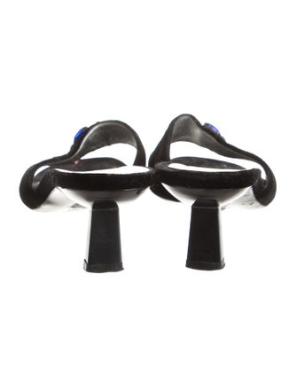 Giuseppe Zanotti Velvet Crystal Embellishments Slides