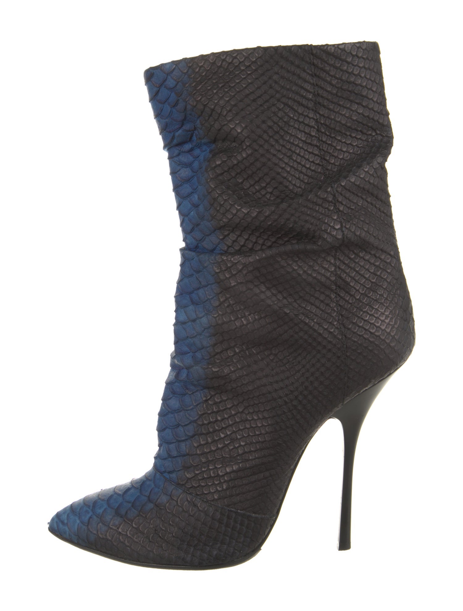 Giuseppe Zanotti Snakeskin Pleated Accents Slouch Boots
