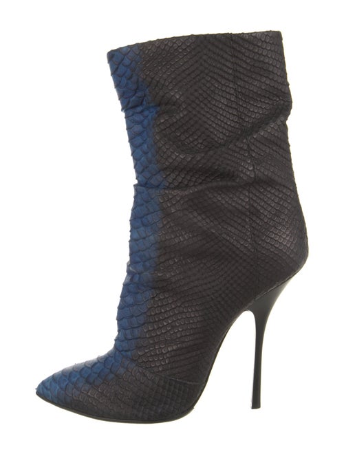 Giuseppe Zanotti Snakeskin Pleated Accents Slouch Boots