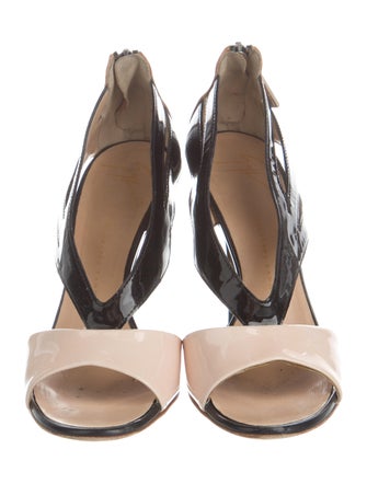 Giuseppe Zanotti Patent Leather Colorblock Pattern Sandals