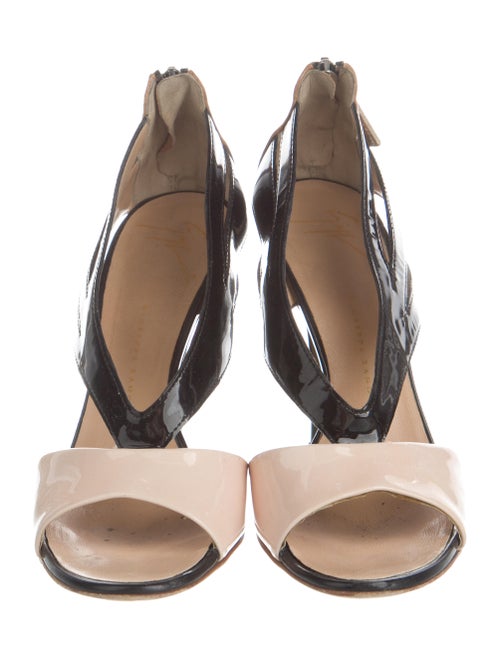 Giuseppe Zanotti Patent Leather Colorblock Pattern Sandals