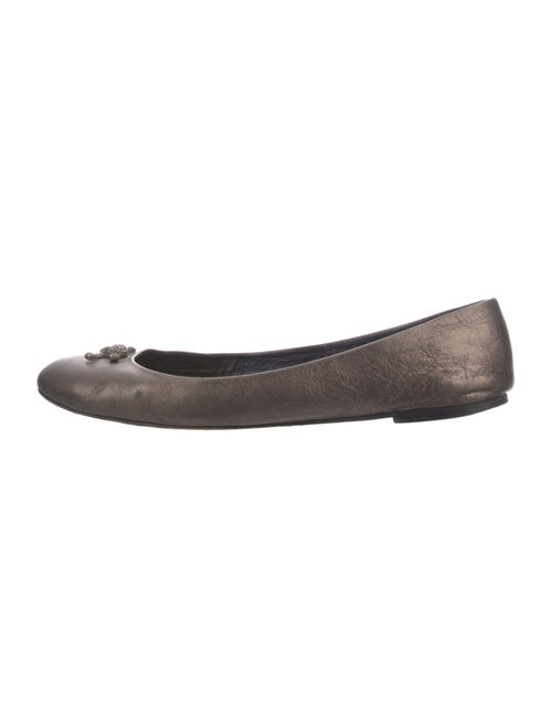 Giuseppe Zanotti Leather Bow Accents Ballet Flats