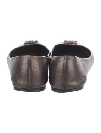 Giuseppe Zanotti Leather Bow Accents Ballet Flats