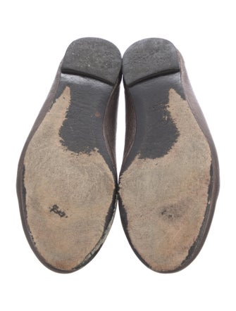 Giuseppe Zanotti Leather Bow Accents Ballet Flats