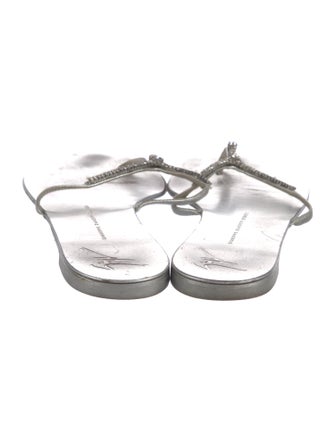 Giuseppe Zanotti Leather Crystal Embellishments Slides